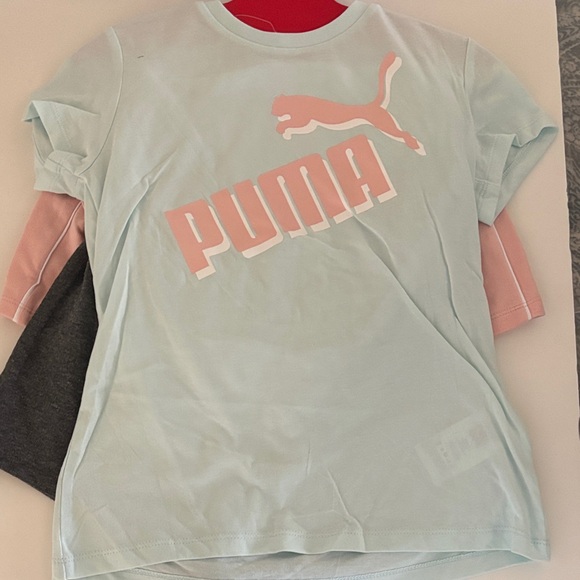 Puma Kids' girls White Tee with short Pastel Accents 4 pieces set size 7/8 - Picture 5 of 5